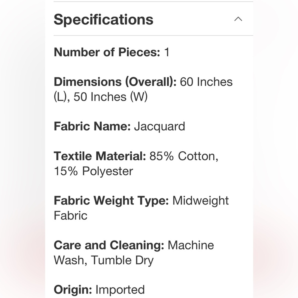 STUDIO MCGEE NWT Cotton Textured Throw -cream/blue -60x50 - Picture 6 of 6